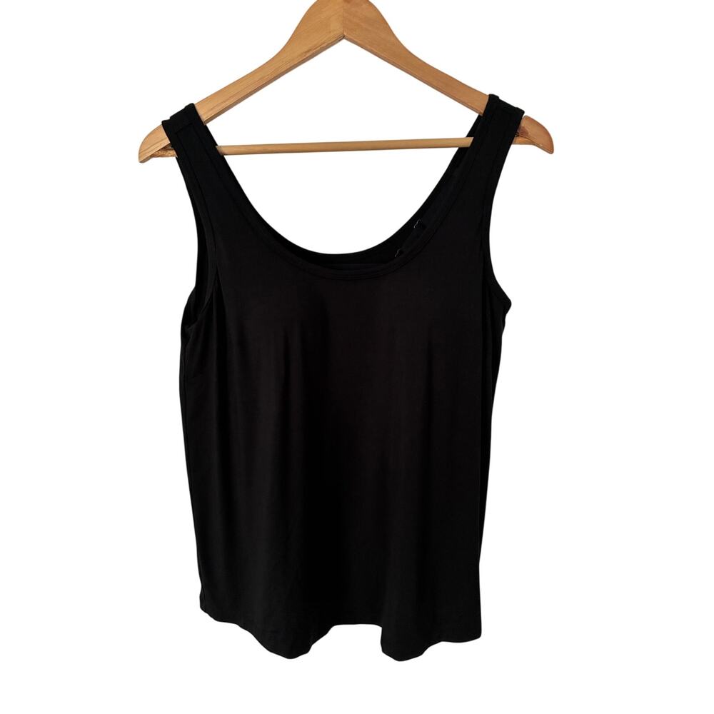 Purnell Santa Barbara Black Basic Wide Strap Tank Shelf Bra Adjustable Straps Sm